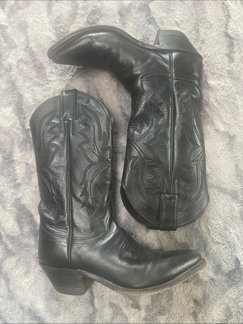 Justin’s Classic Black Western Leather Boots - Women's Cowboy Style